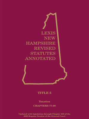 cover image of New Hampshire Revised Statutes Annotated